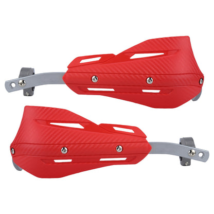 Professional Universal Motorcycle Handguards for Honda CC110 Cross Cub - Heavy Duty Aluminum Alloy Anti-Collision Brush Guards, Carbon Fiber Style Handlebar Protectors for Dirt Bikes and Off-Road Motorcycles - 1 Pair—Red