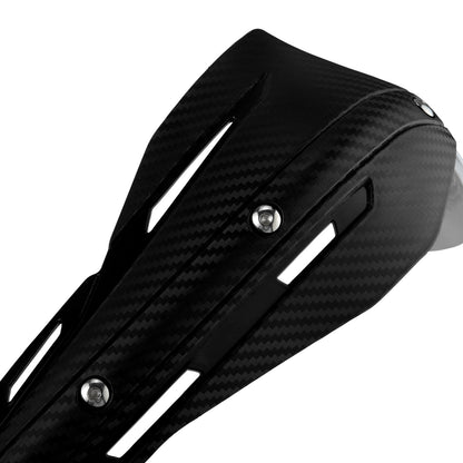 Professional Universal Motorcycle Handguards for Honda CC110 Cross Cub - Heavy Duty Aluminum Alloy Anti-Collision Brush Guards, Carbon Fiber Style Handlebar Protectors for Dirt Bikes and Off-Road Motorcycles - 1 Pair—Red