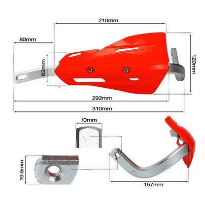 Professional Universal Motorcycle Handguards for Honda CC110 Cross Cub - Heavy Duty Aluminum Alloy Anti-Collision Brush Guards, Carbon Fiber Style Handlebar Protectors for Dirt Bikes and Off-Road Motorcycles - 1 Pair—Red