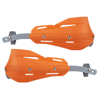 Professional Universal Motorcycle Handguards for Honda CC110 Cross Cub - Heavy Duty Aluminum Alloy Anti-Collision Brush Guards, Carbon Fiber Style Handlebar Protectors for Dirt Bikes and Off-Road Motorcycles - 1 Pair—Orange