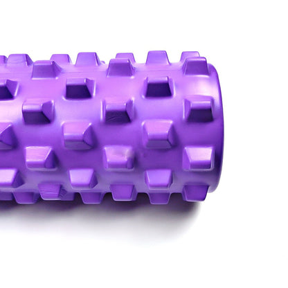Black Solid Yoga Foam Roller 45cm -Colorful Wolf Tooth Design Muscle Relaxation Massage Stick for Fitness and Sports.