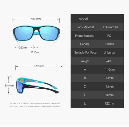 2 pcs Stylish Polarized Sports Sunglasses - UV Protection, Lightweight, Ideal for Fishing & Outdoor Activities.