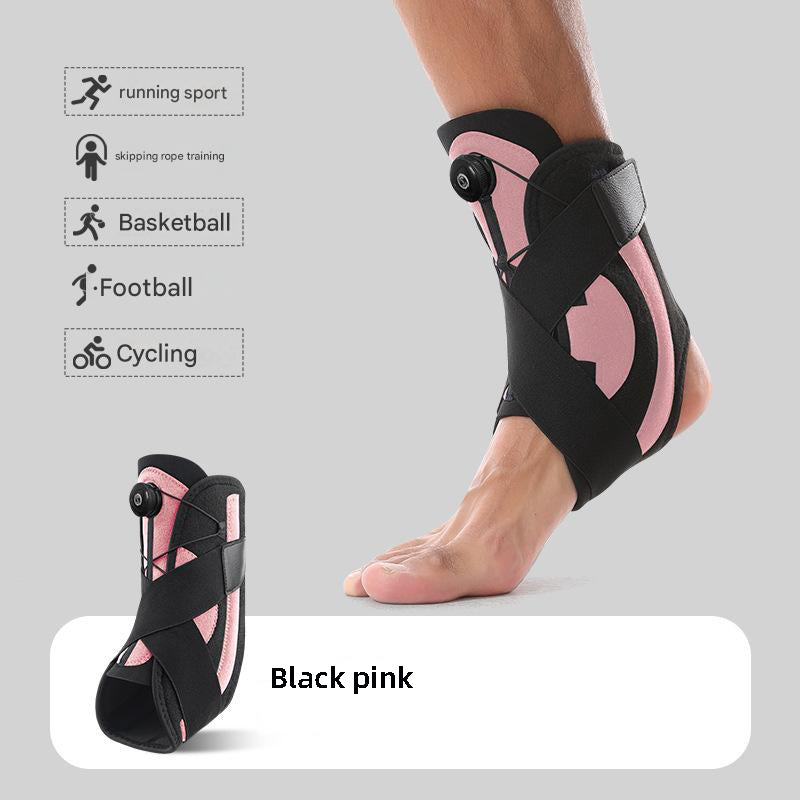 1 Pair Black Pink Adjustable Ankle Brace â Compression Support for Running, Sports, and Ankle Recovery.