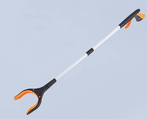 Orange Foldable  Grabber Tool with Silicone Non-Slip Claws â Ideal for Litter Picking, Outdoor Use, and Household Cleaning.