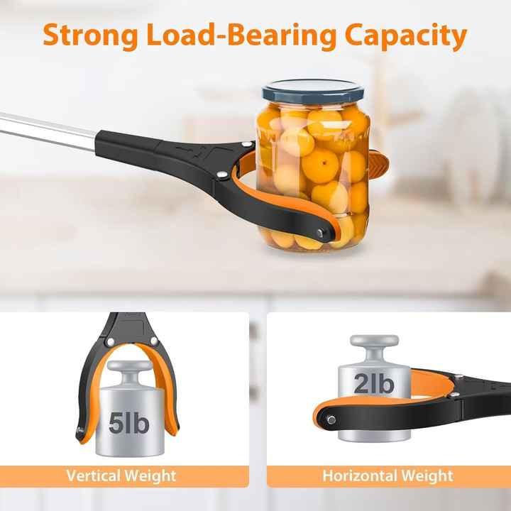 Blue Foldable Grabber Tool with Silicone Non-Slip Claws - Ideal for Litter Picking, Outdoor Use, and Household Cleaning.