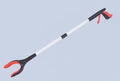 Red Foldable Grabber Tool with Silicone Non-Slip Claws - Ideal for Litter Picking, Outdoor Use, and Household Cleaning.