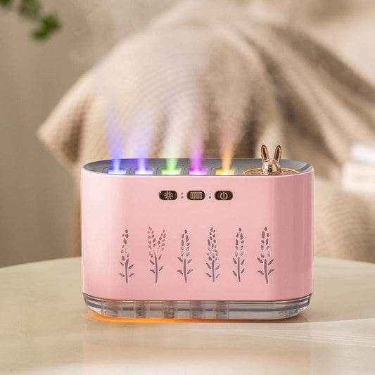 Pink Dynamic Color Changing Humidifier - Sound Control & Auto Shut-Of.