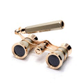 Champagne Gold Elegant Theatre Binoculars - Portable & Stylish Handheld Opera Glasses (Focal length: 200mm).