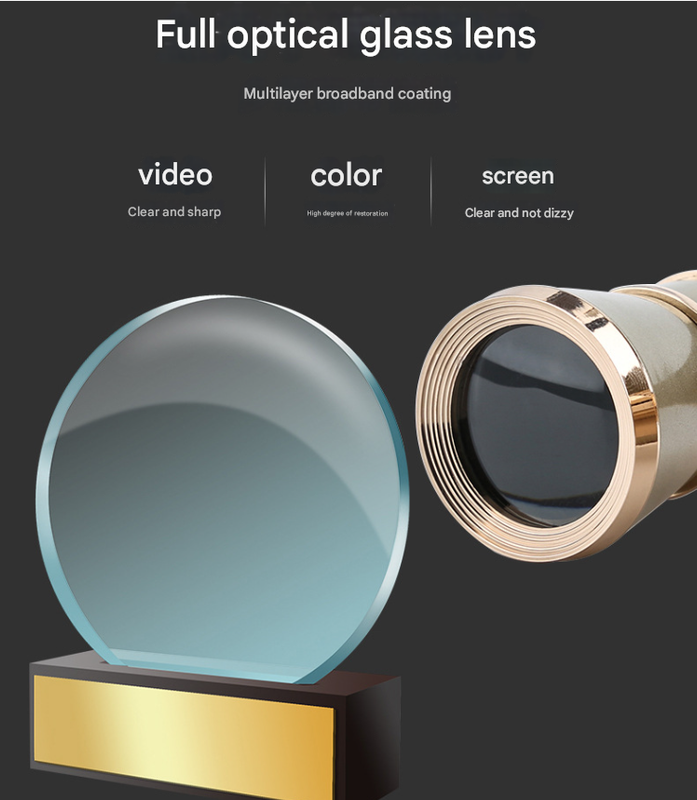 Champagne Gold Elegant Theatre Binoculars - Portable & Stylish Handheld Opera Glasses (Focal length: 200mm).