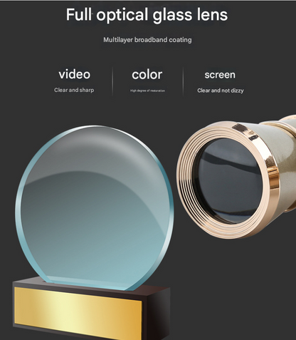 Champagne Gold Elegant Theatre Binoculars - Portable & Stylish Handheld Opera Glasses (Focal length: 200mm).