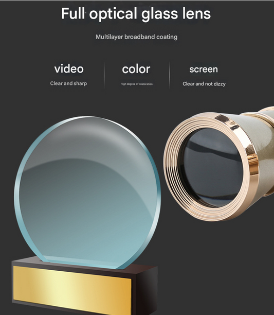 Champagne Gold Elegant Theatre Binoculars - Portable & Stylish Handheld Opera Glasses (Focal length: 200mm).