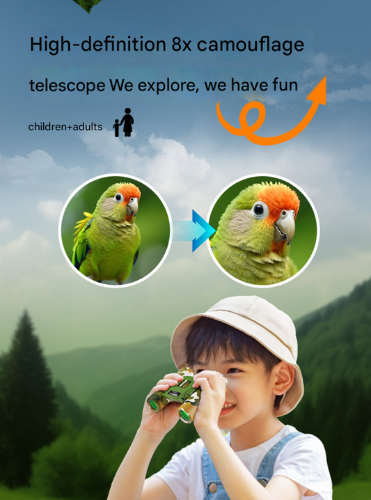 Pinkish White Mini Pocket Binoculars - 8x21 High Power Colorful Binoculars for Kids.