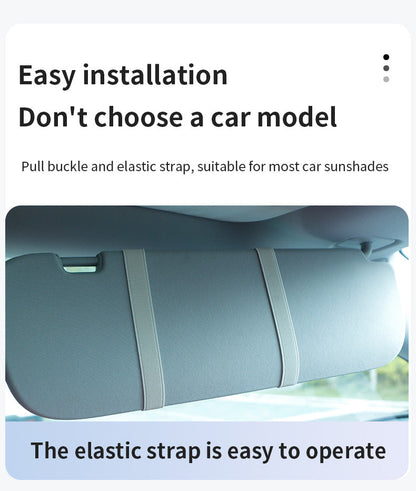 White double button Car Sun Visor Makeup Mirror with LED Light - Tri-Color, Touch Control