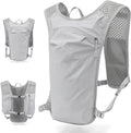 Grey Lightweight Hydration Vest Pack - Breathable Running & Cycling Backpack.