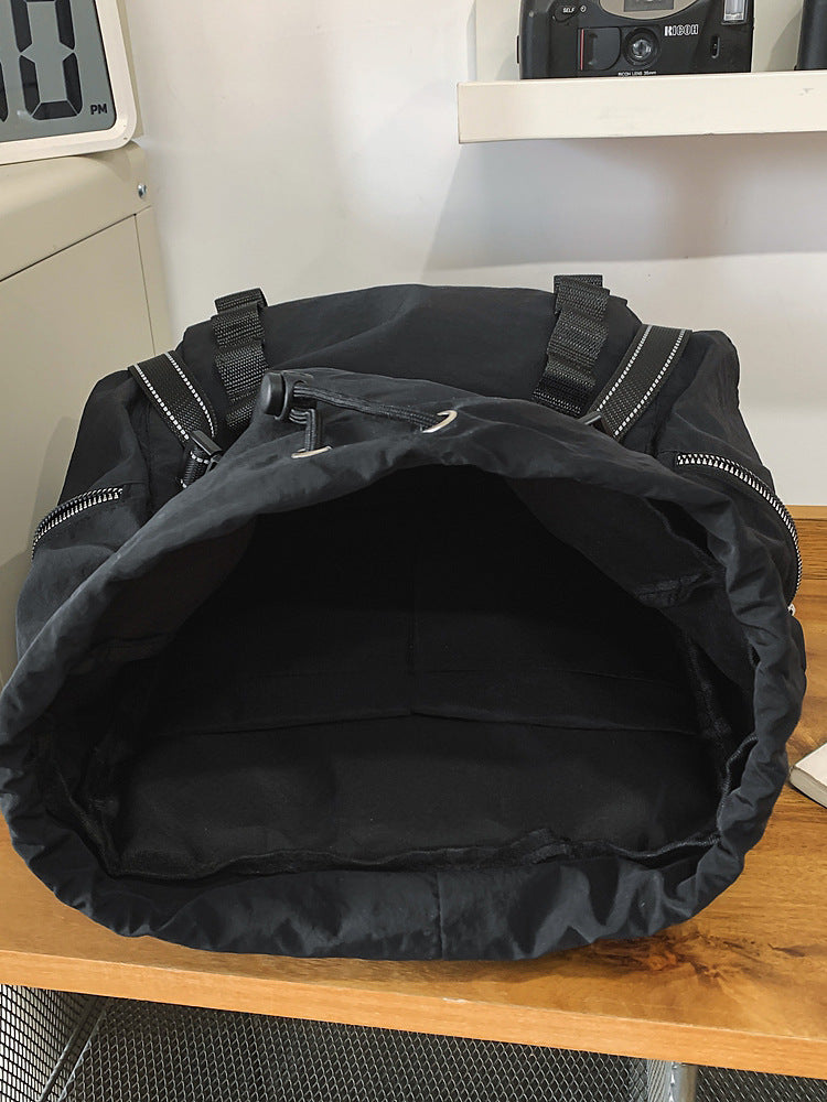 Army Green Lightweight Nylon Backpack - Water Resistant Travel Daypack for Women & Men.