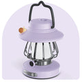 Purple Retro Snail Night Light - Portable Rechargeable Camping Lantern with Hook, 3-Color Dimming