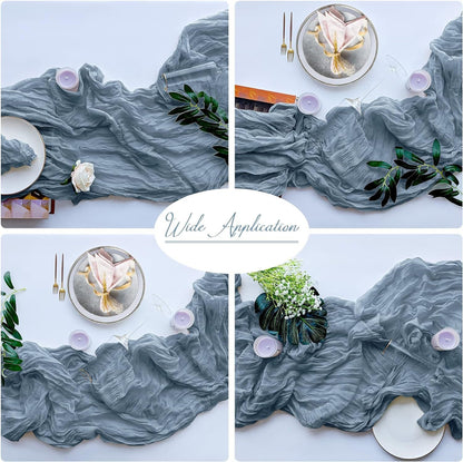 Pink Bohemian Gauze Table Runner 2-Pack - Polyester Fabric for Party and Birthday Table Decor