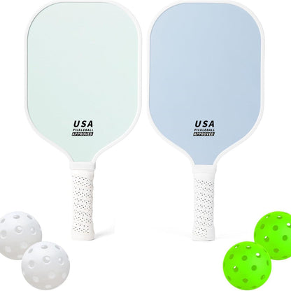 Red Fiberglass Pickleball Paddle - Lightweight 215g with Anti-Slip TPU Grip for Outdoor Sports.