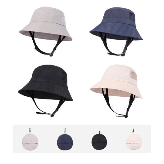 Light Grey UV50+ Sun Protection Bucket Hat - Waterproof, Quick-Dry, Foldable Outdoor Fishing Hat for Men and Women