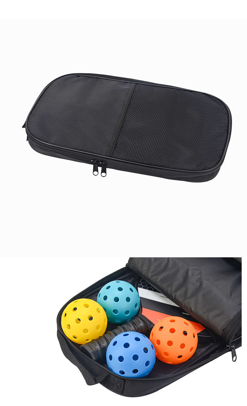 Light Blue Fiberglass Pickleball Paddle Set - 2 Minimalist Paddles, 4 Balls, and Carry Bag for Outdoor Play.