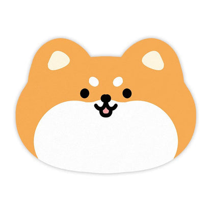 2 Pcs Style 9 Yellow Puppy pattern Cartoon Pet Feeding Mat for Cats & Dogs - Absorbent Diatom Mud Splash-Proof Mat, Easy to Clean