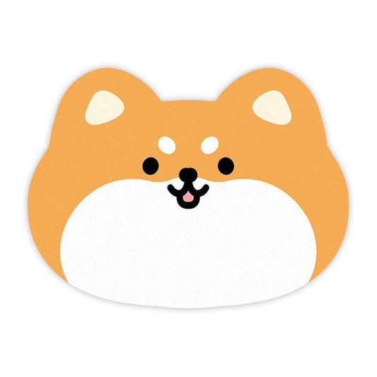 2 Pcs Style 9 Yellow Puppy pattern Cartoon Pet Feeding Mat for Cats & Dogs - Absorbent Diatom Mud Splash-Proof Mat, Easy to Clean