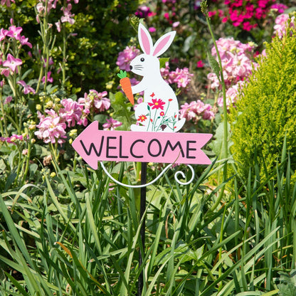 Yellow And Black Bee Pattern Charming Metal Garden Stakes | Welcome Yard & Lawn Decor