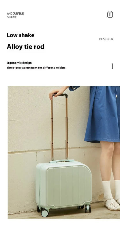 Dark Green Compact 18-Inch Carry-On Suitcase | Lightweight ABS Hardside Spinner Luggage