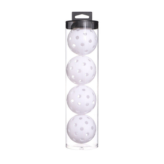 2 Tubes White Outdoor Pickleball Balls 4-Pack - Durable 40-Hole Design with Carry Tube(8 balls in total).