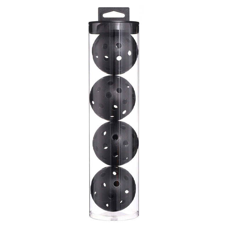 2 Tubes Black Outdoor Pickleball Balls 4-Pack - Durable 40-Hole Design with Carry Tube(8 balls in total).