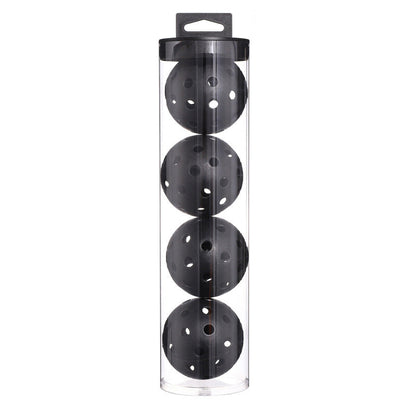 2 Tubes Black Outdoor Pickleball Balls 4-Pack - Durable 40-Hole Design with Carry Tube(8 balls in total).