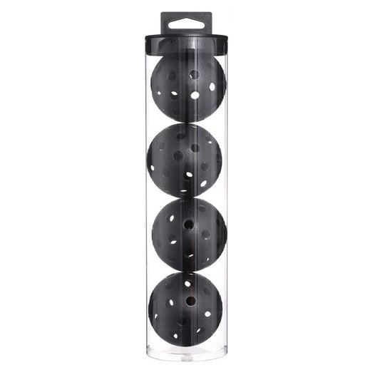 2 Tubes Black Outdoor Pickleball Balls 4-Pack - Durable 40-Hole Design with Carry Tube(8 balls in total).