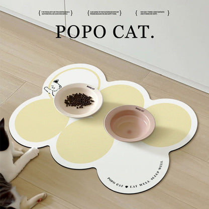 Style 3 Purple,White And Black Absorbent Diatomaceous Earth Pet Feeding Mat - Non-Slip & Quick Dry Placemat (50x80cm)