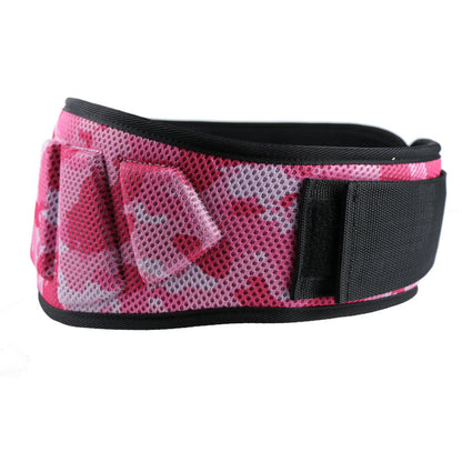 Size XL Pink Camouflage Camo Weightlifting Belt - EVA Nylon Gym Belt for Squats, Deadlifts & Lumbar Support.