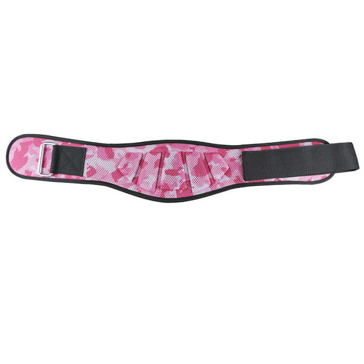 Size XL Pink Camouflage Camo Weightlifting Belt - EVA Nylon Gym Belt for Squats, Deadlifts & Lumbar Support.