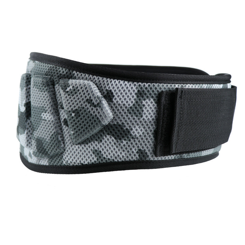 Size M Grey Camouflage Camo Weightlifting Belt - EVA Nylon Gym Belt for Squats, Deadlifts & Lumbar Support.
