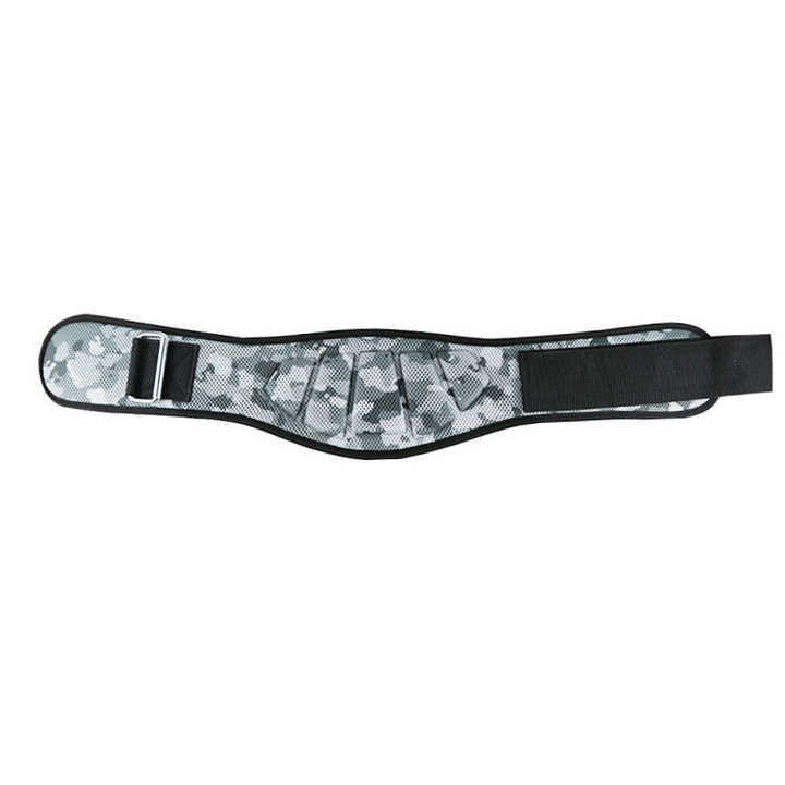Size M Grey Camouflage Camo Weightlifting Belt - EVA Nylon Gym Belt for Squats, Deadlifts & Lumbar Support.