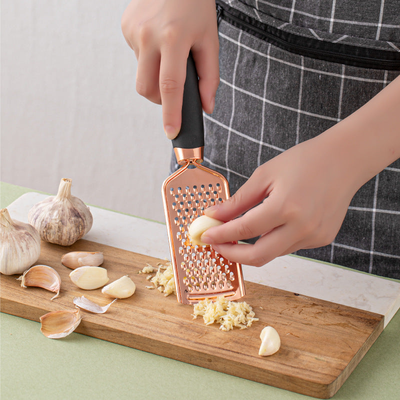Green And Rose Gold 7-Piece Kitchen Gadget Set - Stainless Steel Utensils with Comfort Grip Handles