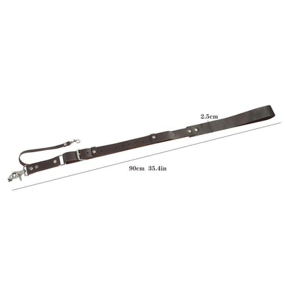Brown Adjustable Genuine Leather Camera Strap - Crossbody Shoulder Sling for DSLR/SLR(The camera is a prop and is not included).