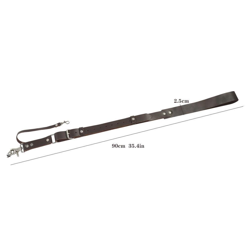 Black Adjustable Genuine Leather Camera Strap - Crossbody Shoulder Sling for DSLR/SLR(The camera is a prop and is not included).