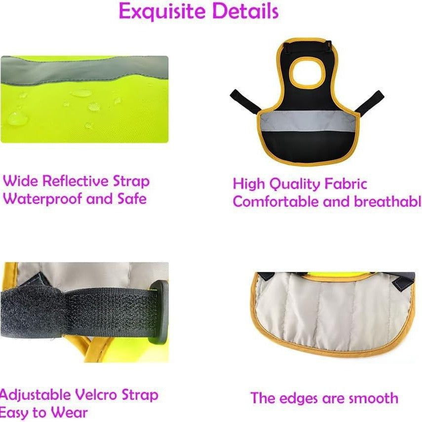 4 Pcs Camouflage Green High Visibility Chicken & Duck Safety Vest - Reflective Poultry Jacket
