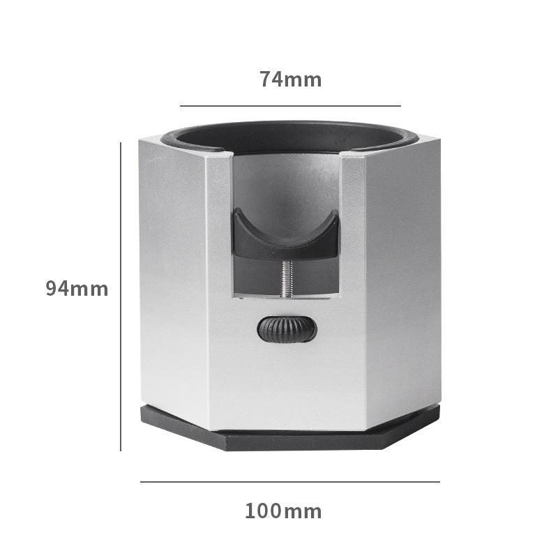 Silver Diamond Professional Aluminum Espresso Tamping Station - Adjustable Portafilter Holder Stand.