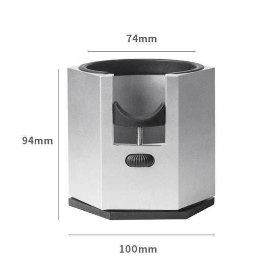 Silver Diamond Professional Aluminum Espresso Tamping Station - Adjustable Portafilter Holder Stand.