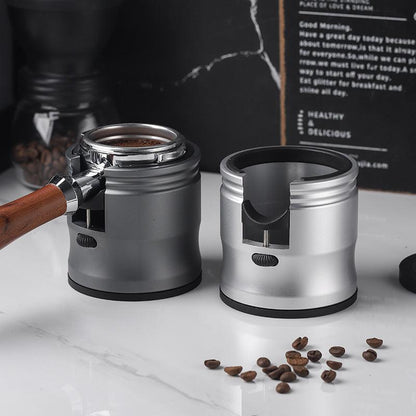 Silver Diamond Professional Aluminum Espresso Tamping Station - Adjustable Portafilter Holder Stand.
