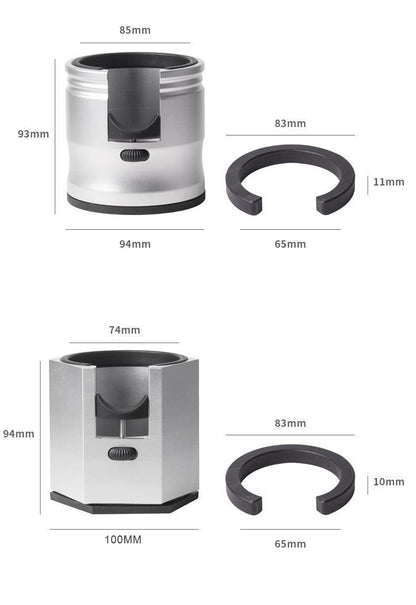 Silver Diamond Professional Aluminum Espresso Tamping Station - Adjustable Portafilter Holder Stand.