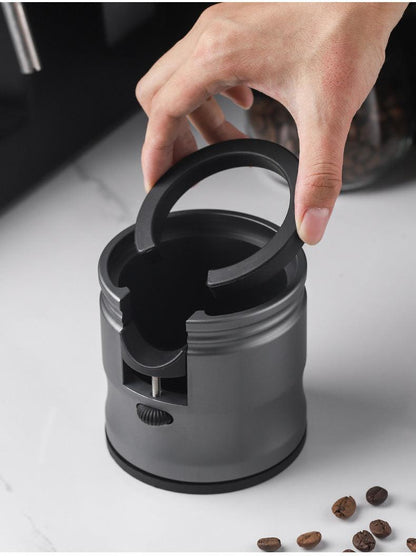 Silver Diamond Professional Aluminum Espresso Tamping Station - Adjustable Portafilter Holder Stand.