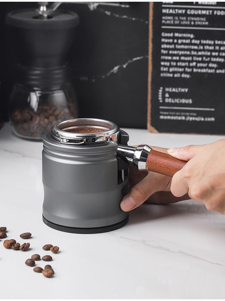 Silver Diamond Professional Aluminum Espresso Tamping Station - Adjustable Portafilter Holder Stand.