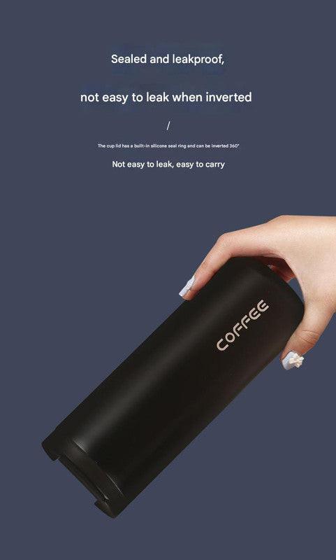Blue Gradient Color Sleek Insulated Stainless Steel Coffee Tumbler Set (400ml & 500ml) - One-Touch Lid Travel Mugs.
