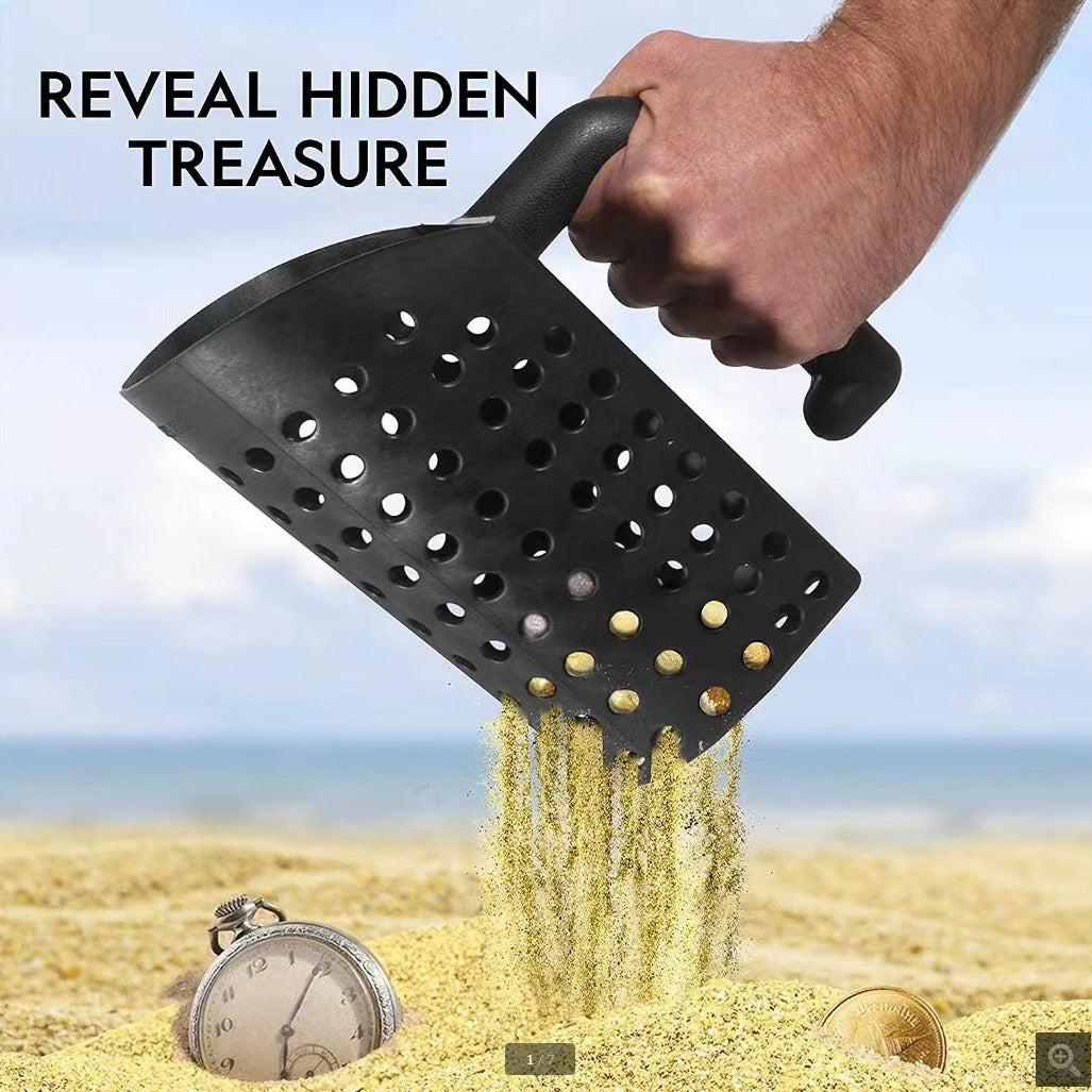 Durable Beach Sand Scoop for Metal Detecting - Lightweight Sifting Tool for Adults and Kids.
