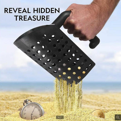 Durable Beach Sand Scoop for Metal Detecting - Lightweight Sifting Tool for Adults and Kids.